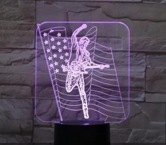 Alt view image 4 of 5 - 16 Colors Changing 3D Nightlight Guitar Jazz Drum Set Modelling Led Music Usb Desk Lamp Home Decor Lighting Gift Luminaria
