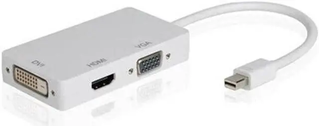 Alt view image 5 of 5 - 3 In 1 Thunderbolt Mini Display Port MINI DP Male To DVI VGA Female Adapter Converter Cable For Apple MacBook Air Pro MDP