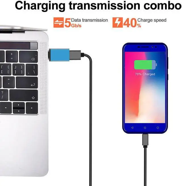 Alt view image 3 of 5 - C to USB 3.0 Adapter Fast Charging  -C Mole Phone Cables Converter for Macbook USB OTG