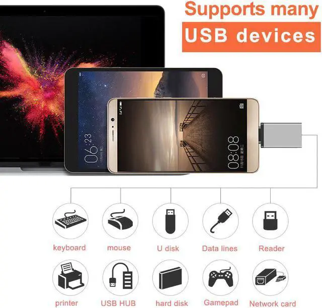 Alt view image 5 of 5 - C to USB 3.0 Adapter Fast Charging  -C Mole Phone Cables Converter for Macbook USB OTG