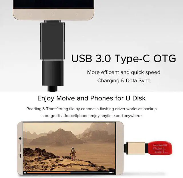 Alt view image 4 of 5 - C to USB 3.0 Adapter Fast Charging  -C Mole Phone Cables Converter for Macbook USB OTG