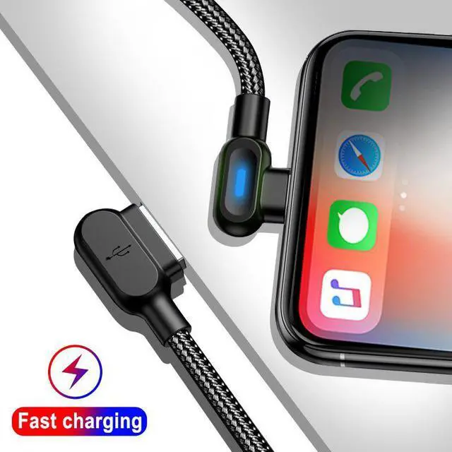 Alt view image 2 of 5 - USB Type C 1M 2M  Usb  Fast Charging 90 Degree Cable For  S8 S9 S10   Charger Cord Dropshipping