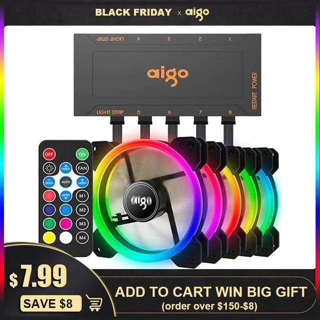 Main image of DR12 120mm Cooler Fan Double Aura RGB PC Fan Cooling Fan For Computer Silent Gaming Case With IR Remote Controller am3 am4