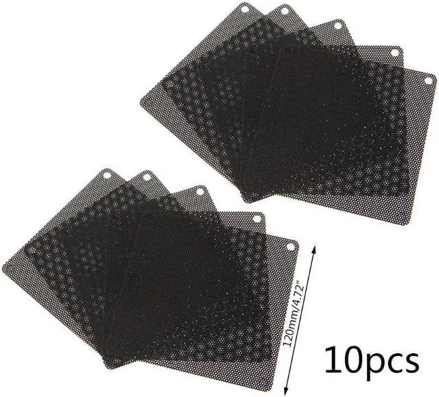Main image of 10PCS 120MM PVC Fan Dust Filter PC Dustproof Case Cuttable Computer Mesh Cover Black