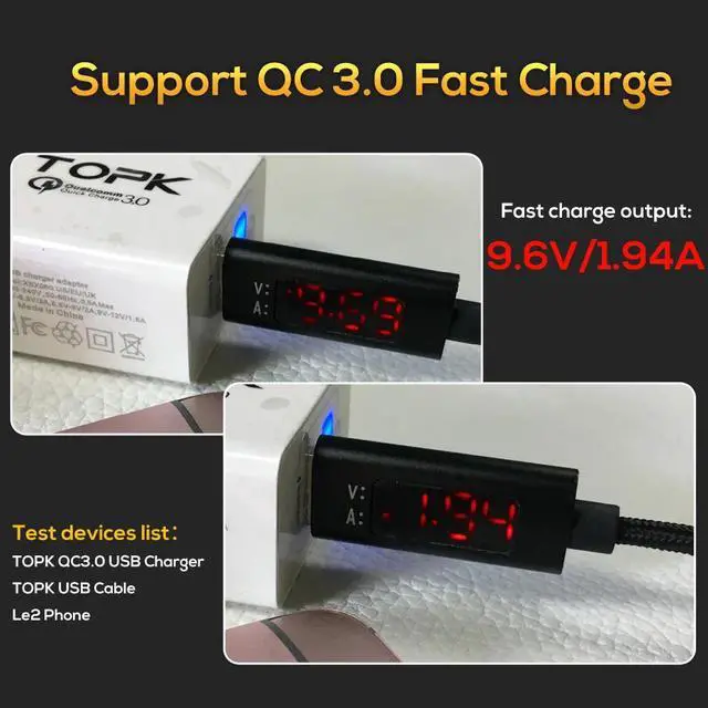 Alt view image 2 of 5 - 3A Micro USB Cable USB Type C Cable for   Fast Charging  USBC Cable & Digital Display Mole Phone Cable