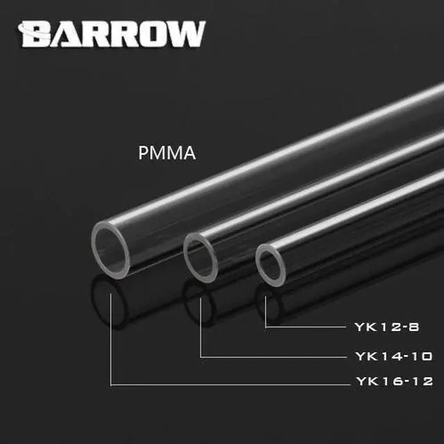 Alt view image 2 of 3 - 2PCS  PMMA Acrylic 500MM OD 12mm 14mm 16mm Watercooling Hard Tube DIY Computer Water Cooler Build Transparent Pipe