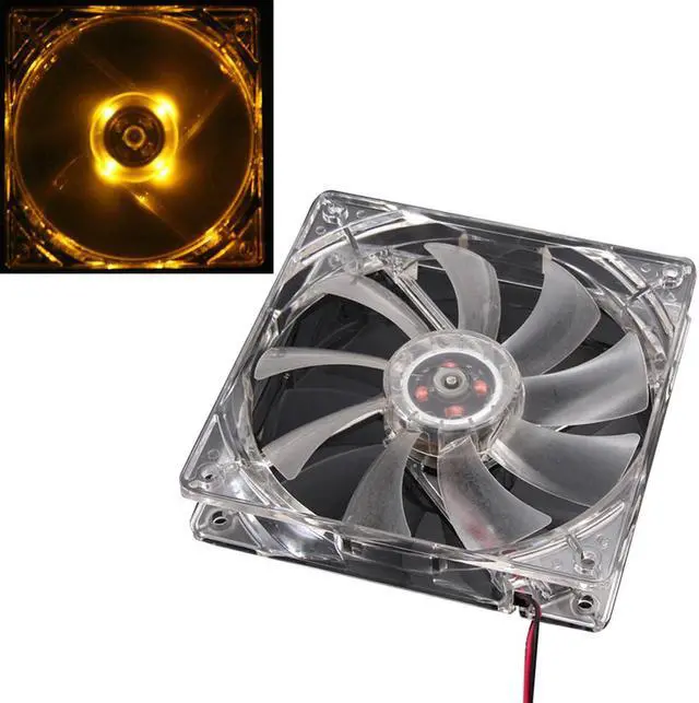 Main image of OrangeQuad 4-LED Light Neon Clear 120mm PC Computer Case Cooling Fan Mod Useful 17Otc24