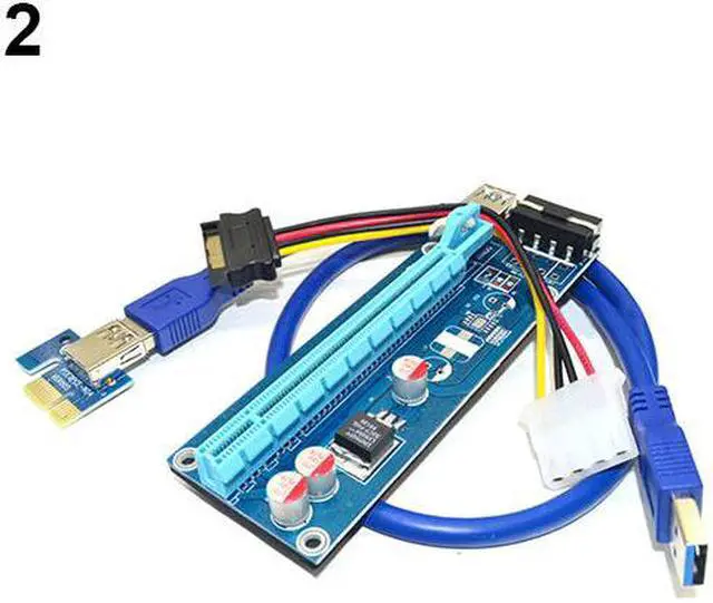Alt view image 2 of 5 - PCI-E to PCI Express 1x to 16x Extender Riser video external graphics Card Adapter 6Pin Power Cable for Bitcoin BTC ng