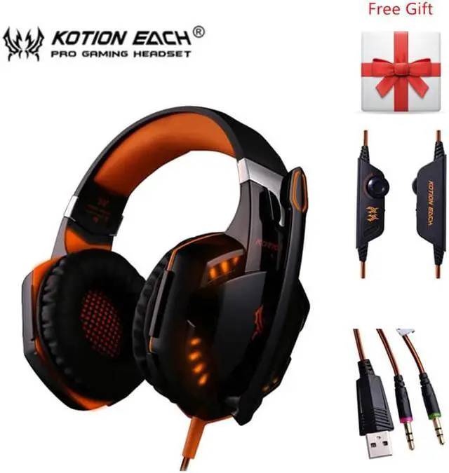 Alt view image 2 of 5 - G2000 G9000 Gaming Headphones Gamer Earphone Stereo Deep Bass Wired Headset with Mic LED Light for PC PS4 X-BOX