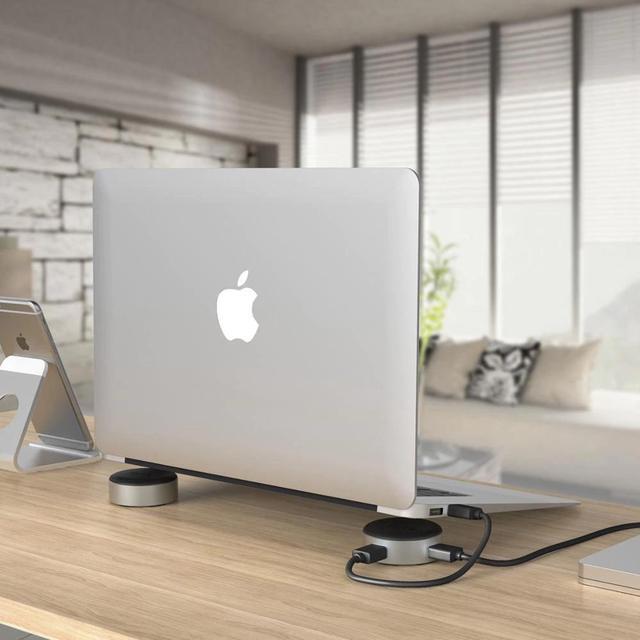 Alt view image 2 of 5 - USB3.0 HUB With Laptop Stand Aluminum Portable Cooling Pad Heat Dissipation Skidproof for MacBook Pro USB Splitter Adapter