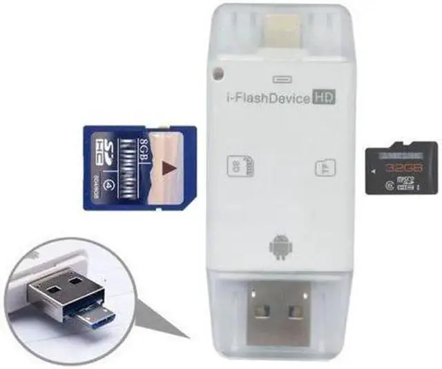 Alt view image 2 of 4 - Flash Drive SD TF Card Reader For iPhone pro 11 8 X 7 6s 6 Plus 5 s iPad 4 Air Mini 2 3 for IOS 12