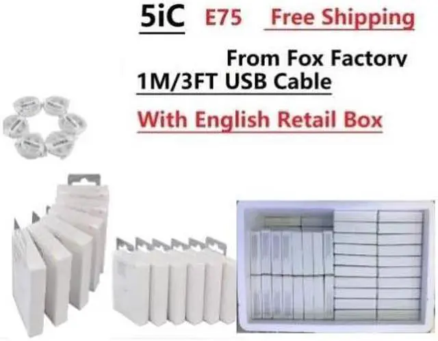 Main image of 10Pcs 5ic/8ic chip 1m/3ft E75 Chip i7/i8 model Data USB charger Cable for i5 6 7 8 plus X XS MAX XR with retail packag