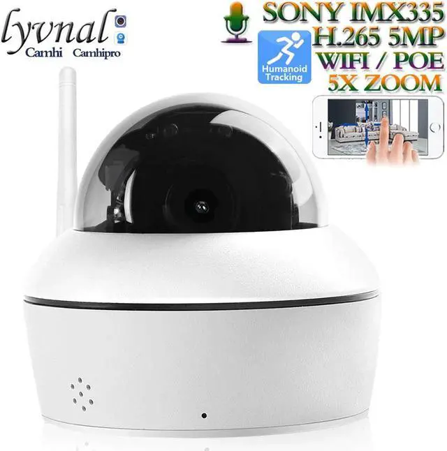 Alt view image 5 of 5 - 5MP Security IP Camera Wifi PTZ Dome Full Metal 5X Auto Zoom Humanoid Tracking 1080P POE CCTV Two Way Audio SD TF Card Slot
