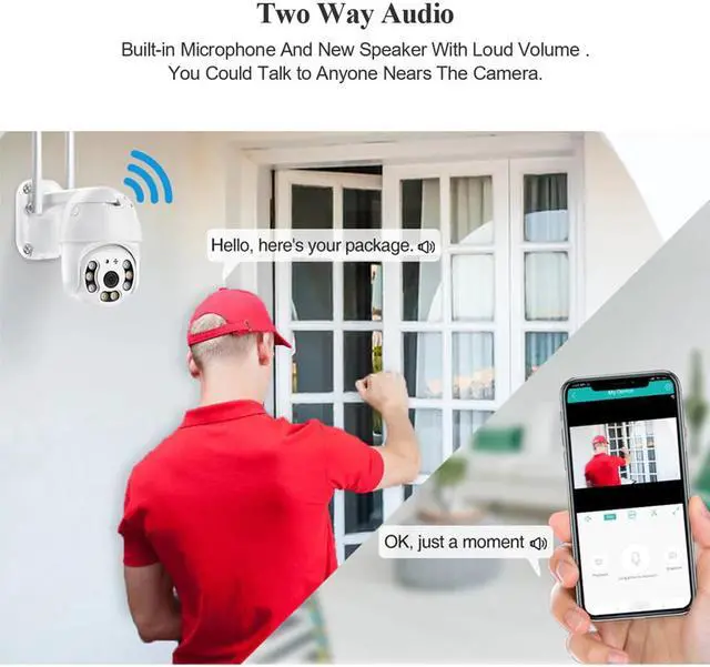 Alt view image 3 of 5 - HD 5MP PTZ WiFi IP Camera 1080P Outdoor Waterproof Wireless Security Camera t AI Human Detection Surveillance Camera