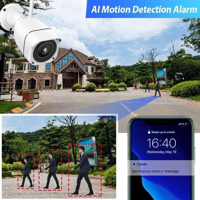 Alt view image 2 of 5 - 3G 4G SIM Card IP Camera 5MP HD WIFI Outdoor Security CCTV Camera 1080P Metal Shell Wireless Bullet Camera 2-Way Audio P2P Camhi