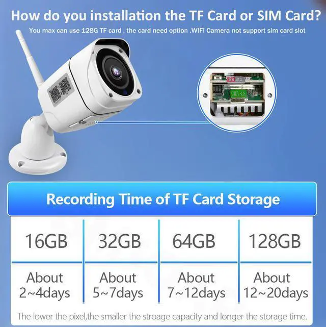 Alt view image 4 of 5 - 3G 4G SIM Card IP Camera 5MP HD WIFI Outdoor Security CCTV Camera 1080P Metal Shell Wireless Bullet Camera 2-Way Audio P2P Camhi