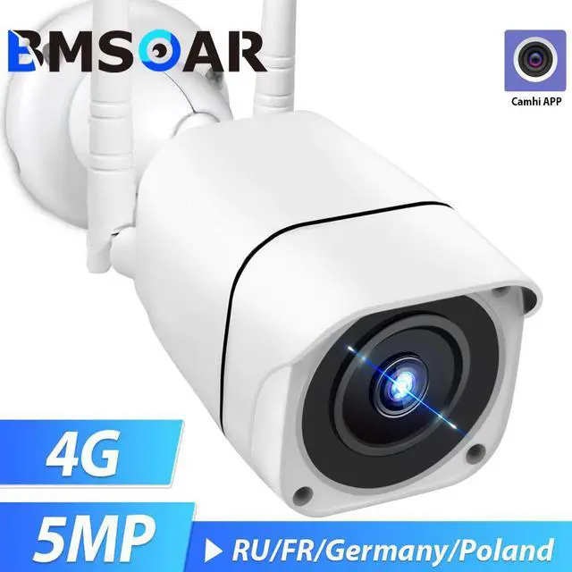 Alt view image 5 of 5 - 3G 4G SIM Card IP Camera 5MP HD WIFI Outdoor Security CCTV Camera 1080P Metal Shell Wireless Bullet Camera 2-Way Audio P2P Camhi