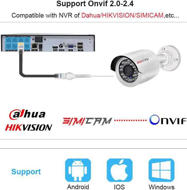 Alt view image 3 of 5 - 4K 8MP Video Security Camera IP POE Onvif H265 Audio Outdoor Metal Shell Bullet Waterproof Night Vision 48V 4MP 5MP Surveillance