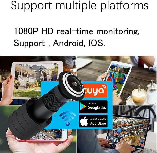 Main image of Tuya WIFI 1080p HD Doorbell Peephole Camera Household Anti-theft Monitoring Alarm Concealed Wireless APP Security Camera
