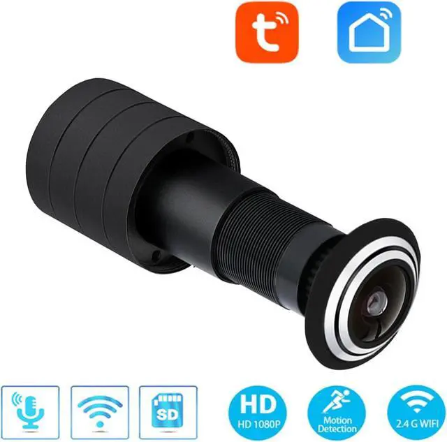 Alt view image 5 of 5 - Tuya WIFI 1080p HD Doorbell Peephole Camera Household Anti-theft Monitoring Alarm Concealed Wireless APP Security Camera