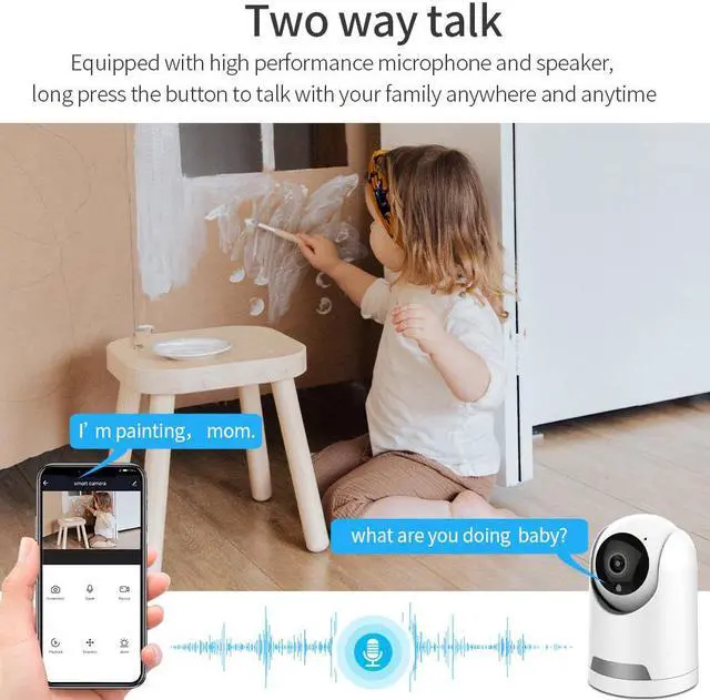 Alt view image 3 of 5 - 3MP Tuya t Life Indoor Wifi Camera Security Surveillance PTZ CCTV Camera Baby Moniter 360 Rotate Night Vision Auto Track
