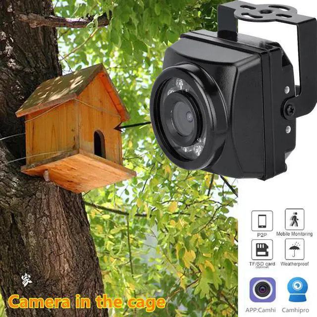 Alt view image 5 of 5 - Outdoor Mini IR IP POE Cameras Night Vision IPC Wide Angle Audio Video Security Camera Surveillance P2P Onvif Bird Cage