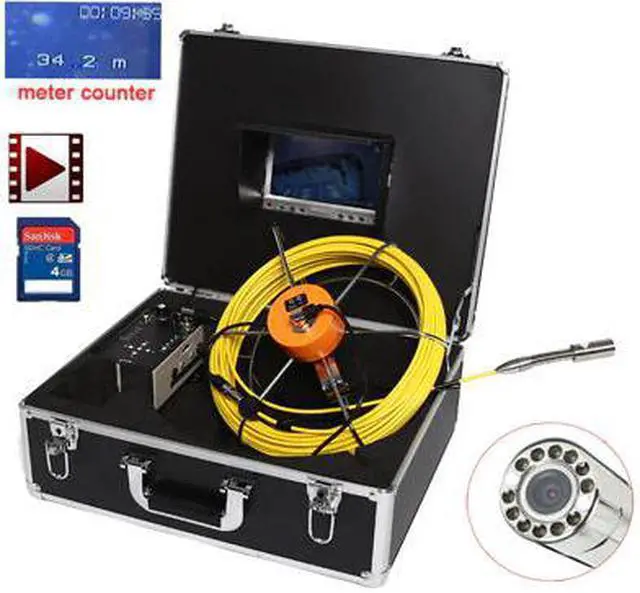 Alt view image 3 of 3 - 512hz sonde endoscope inspection camera 512hz locator keyboard dvr stainless steel camera with 512hz locator receiver