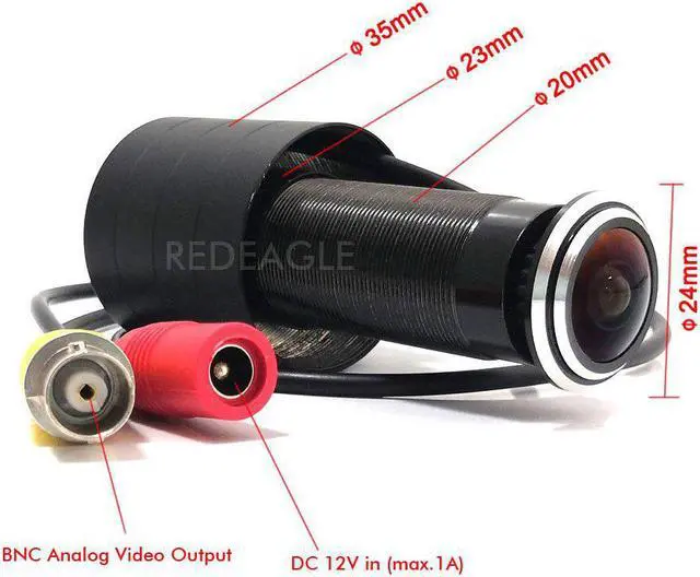 Alt view image 3 of 5 - Wired Door Hole Peephole Security Camera CVBS Analog Video Surveillance Camera Wide Angle Fish Eye Lens