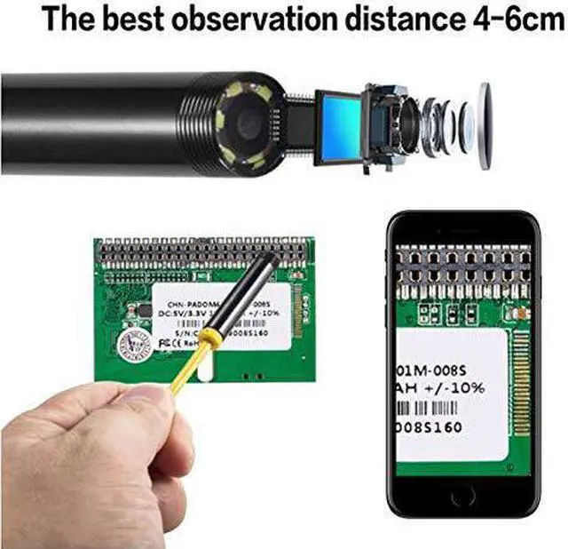 Alt view image 4 of 5 - 3In1 USB Endoscope Hard Cable 2M 1200P Borescope Inspection Camera for Android Type-c PC Waterproof Snake Camera 2/3.5/5M