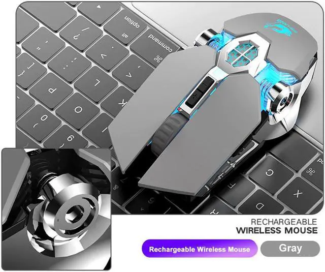 Alt view image 5 of 5 - Wireless Gaming Mouse 2.4G Bluetooth 5.0 2400DPI USB Rechargeable Mute Backlight Mice Optional Mouse for Windows Computer PC