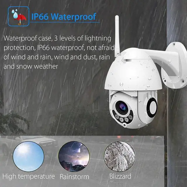 Alt view image 3 of 5 - Camera Outdoor PTZ IP Camera H.265X 1080p Speed Dome CCTV Security Cameras IP Camera  Exterior 2MP IR Home Surveilance