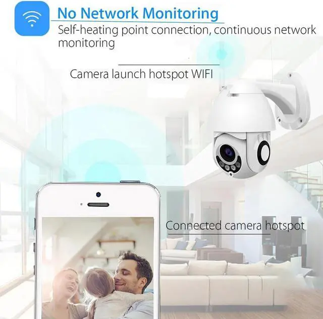 Alt view image 2 of 5 - Camera Outdoor PTZ IP Camera H.265X 1080p Speed Dome CCTV Security Cameras IP Camera  Exterior 2MP IR Home Surveilance