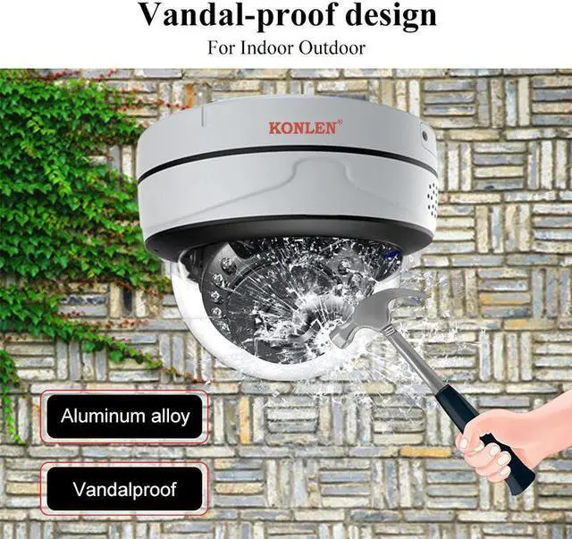 Alt view image 3 of 5 - WIFI Dome IP Camera External Video Surveillance Street Outdoor Security Protection Vandalproof t Life B Alexa Google