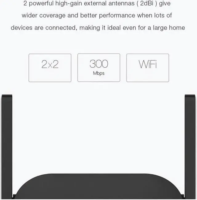 Alt view image 4 of 5 - Mijia WiFi Repeater Pro 300M Mi Amplifier Network Expander Router Power Extender Roteador 2 Antenna for Router Wi-Fi