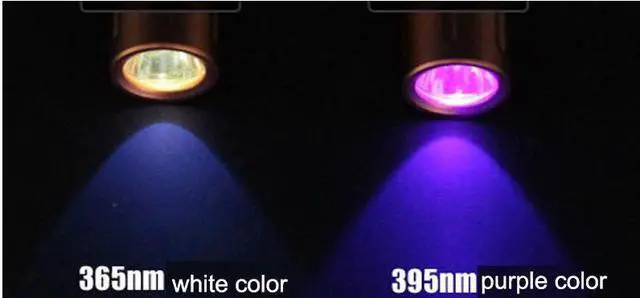 Alt view image 5 of 5 - 365nm/395nm UV Flashlight Ultra Violet Light Zoomable UV light Torch Lamp For Marker Checker Detection Use AA/14500 battery