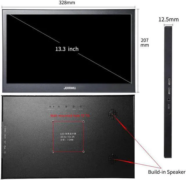 Alt view image 2 of 5 - Monitor  touch screen 13.3 inch 2K PC PS4 Xbox 360 1080P IPS HD LCD LED Display for Raspberry Pi switch laptop