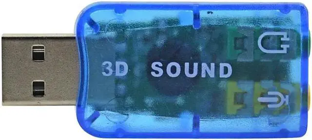 Alt view image 4 of 5 - External USB Sound Card 5.1 USB Audio Adapter 3.5mm 3D Microphone Audio Interface For PC De Audio