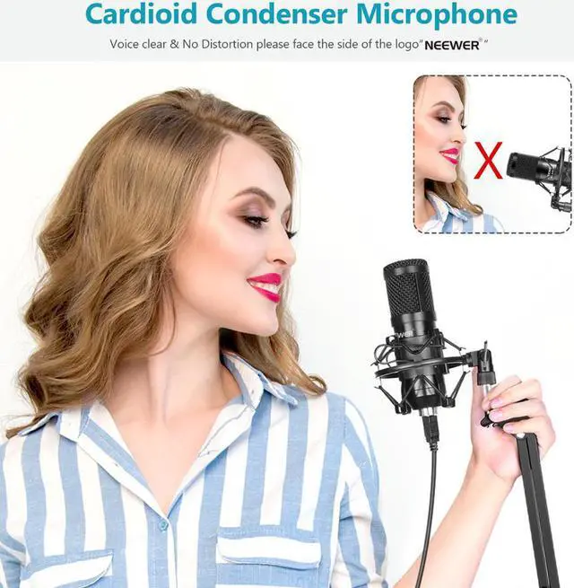 Alt view image 5 of 5 - USB Microphone Kit, Plug & Play Cardioid Podcast Condenser Mic with Pro Sound Chipset for Gaming, Streaming(NW-8000-USB)