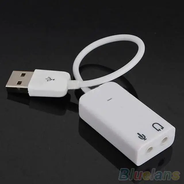 Alt view image 5 of 5 - USB Audio Sound Card Adapter 7.1 Virtual Channel With Cable Microphone 3.5mm interface 3D  Sound Cards