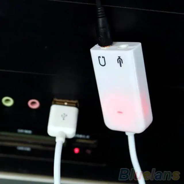 Alt view image 4 of 5 - USB Audio Sound Card Adapter 7.1 Virtual Channel With Cable Microphone 3.5mm interface 3D  Sound Cards