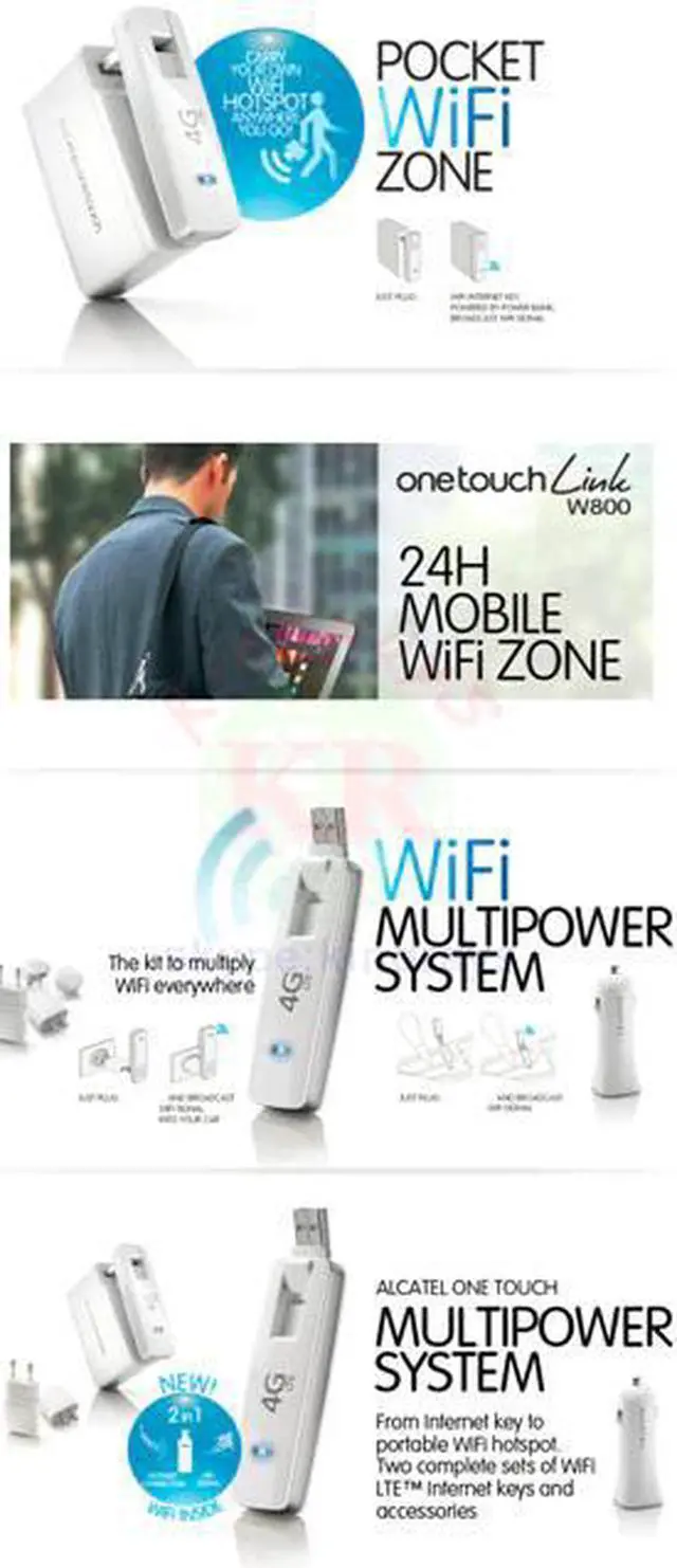 Alt view image 3 of 4 - unlocked Alcatel OneTouch w800 4g modem wifi router sim card slot w800o car wifi router 4g usb wifi modem 4g wifi sim card