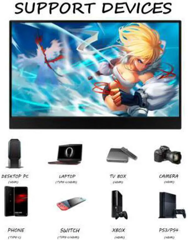 Alt view image 2 of 5 - Monitor 7 Inch Portable USB Monitor Raspberry Pi Touch Screen IPS Display Computer Monitor 1024X600