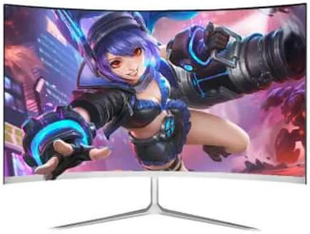 Alt view image 4 of 5 - wide curved screen desktop monitor 23.6 23.8 24 inch 75Hz audio dvi hd input screen display for computer