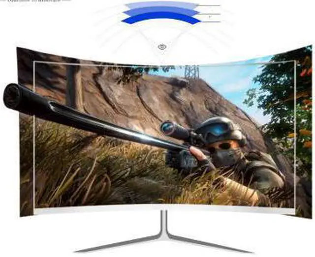 Alt view image 4 of 5 - 20" 22" flat lcd monitor 24 inch 27" curved PC monitor desktop computer game 75Hz lcd display gamer HD curved panel /DP