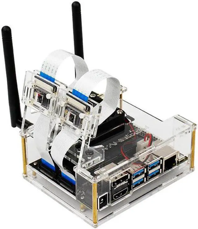 Alt view image 3 of 5 - Jetson Nano Development Board Acrylic NVIDIA Protective Case With Cooling Fan Compatible B01