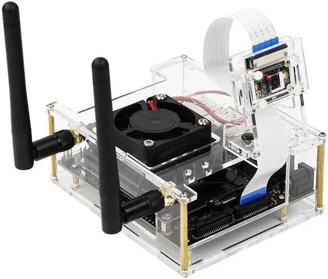Alt view image 5 of 5 - Jetson Nano Development Board Acrylic NVIDIA Protective Case With Cooling Fan Compatible B01
