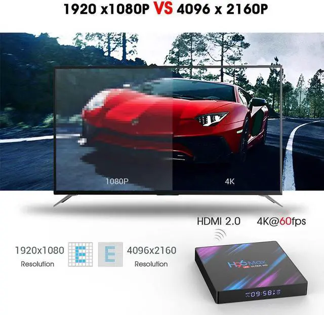 Alt view image 2 of 5 - H96 MAX Smart TV Box Android 10.0 4GB RAM 64GB ROM RK3318 1080p 60fps H96Max 4K WiFi Media Player Youtube Set Top Box 1G8G