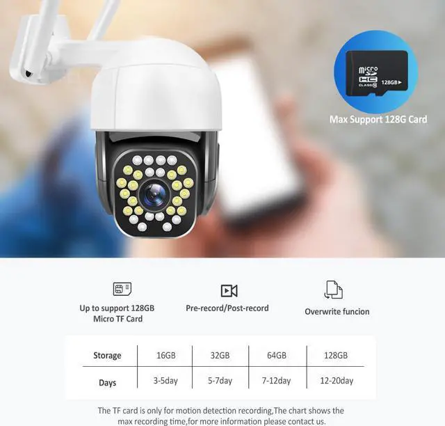 Alt view image 4 of 5 - Camera 5MP HD Outdoor WiFi IP Camera Video Surveillance 1080P Wireless Security Camera t Home Speed Dome Cam AI Tracking