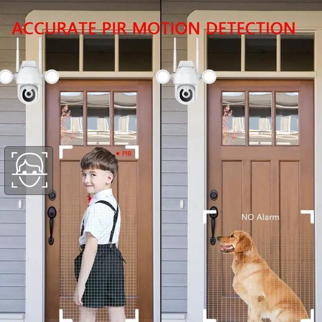 Alt view image 3 of 5 - Protection Video Surveillance Camera WIFI 2K 3MP Night Vision PTZ 4.0X Digital Zoom Courtyard Floodlight Lamp