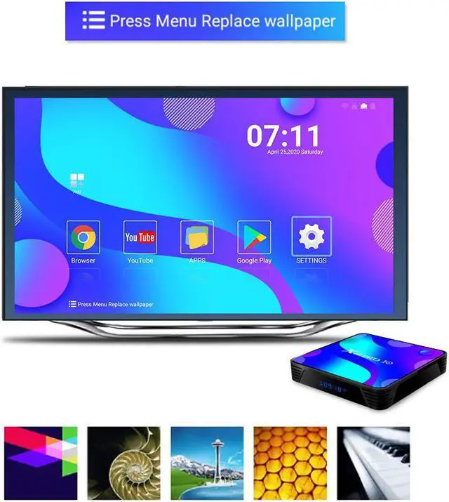 Alt view image 3 of 5 - PRO 10 Android 10 Smart TV Box 4GB 128GB RK3318 Quad Core 4K HD 2.4G/5G Dual Wifi Netflix Youtube Media Player Set Top Box